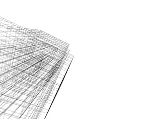 Architectural 3d drawing vector illustration