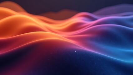 Obraz premium Grainy gradient background blue red yellow abstract glowing color wave black backdrop, noise texture banner poster header design