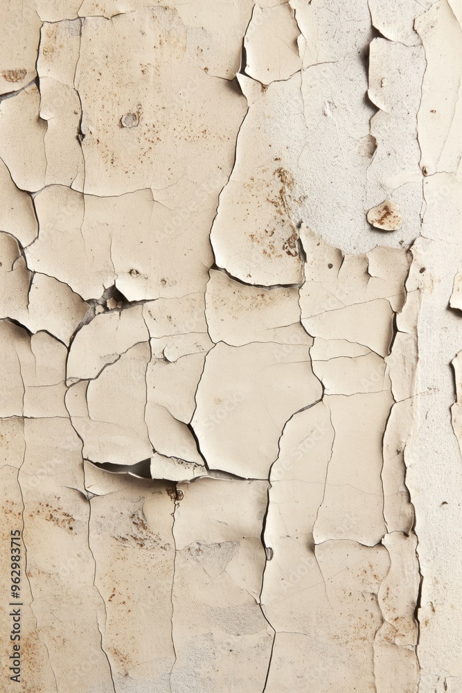 Poster weathered paint wall with rough texture, chipped and cracked. exposed surface reveals beige and brow
