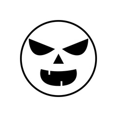 Halloween face icon vector. Scary face illustration sign. Funny Face symbol. Pumpkin face logo.