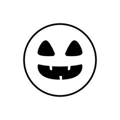 Halloween face icon vector. Scary face illustration sign. Funny Face symbol. Pumpkin face logo.