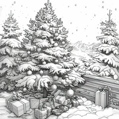 Christmas tree coloring book