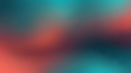 Obraz premium turquoise, coral, glowing rough grainy gradient background, noise texture wallpaper
