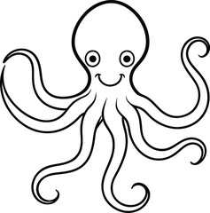 Laughing Octopus with Curly Tentacles Fun Art for Kids
