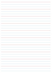 Obraz premium Vector graphic of handwriting paper with pink and blue lined on white.