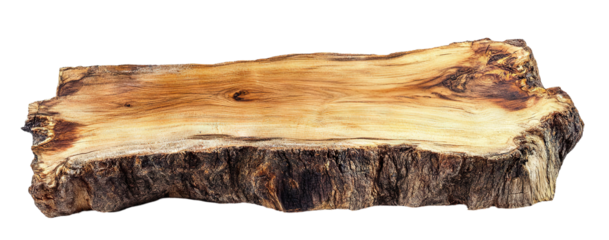 Textured slab of rustic natural wood, cut out