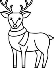 Delightful Deer in a Scarf Coloring Book Joy
