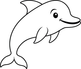 Happy Dolphins in the Air Coloring Fun with Vector Art

