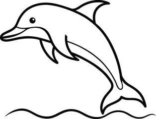 Playful Dolphins Leaping High Coloring Fun with Vector Art
