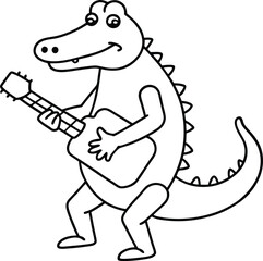 Colorful Crocodile Banjo Tunes Creative Coloring Adventure
