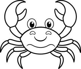 Joyful Crab Coloring Moments Fun Smiling Crab Pages for Kids
