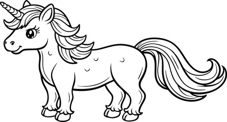 Magical cute unicorn illustration isolated on white background