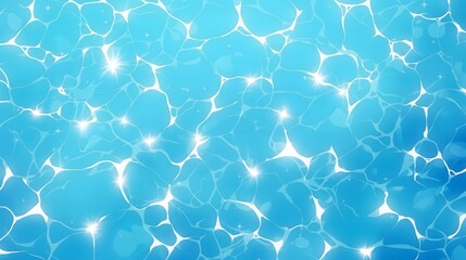 柔らかな波紋と太陽光のきらめきが反射する青い水面の背景。水の落ち着いた雰囲気が、穏やかでリフレッシュできるアニメスタイルの美しい描写を提供しています。