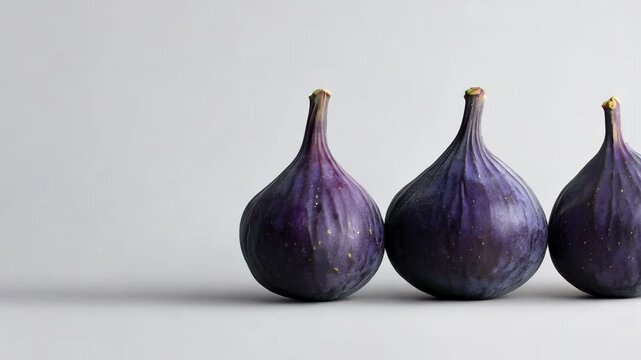 Discover the unique features of fresh purple figs on a light backdrop
