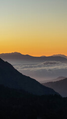 sunrise in the mountains potrait view