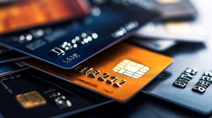 Credit card statements piling up showing unsecured debt limits reached, Debt, Limit, Unsecured, credit burden