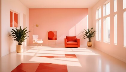 Fototapeta premium Photo interior modern design room 3d illustration