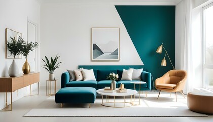 Photo interior modern design room 3d illustration