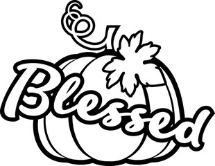 Blessed vector illustration. Hand lettering typography.