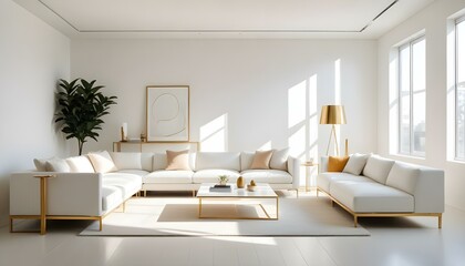 Fototapeta premium Photo interior modern design room 3d illustration