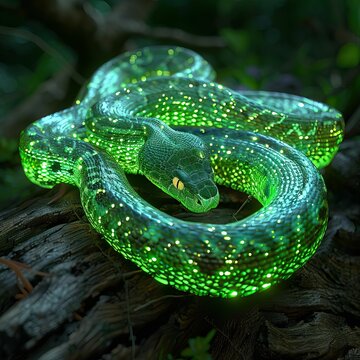 green neon snake