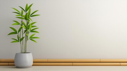 Japanese Inspired Wooden Handrail, zen interior, bamboo elements, tatami flooring, neutral palette, serene and minimalistic, harmonious design