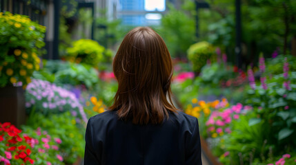 Model Urban Garden Woman Elegant Clothi