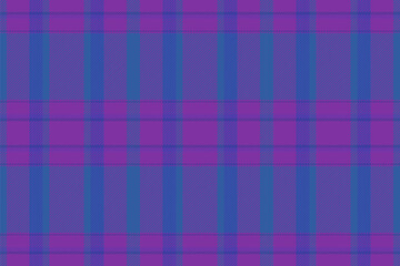 Proud pattern check texture, stylish background vector plaid. Japan textile tartan fabric seamless in blue and purple colors.