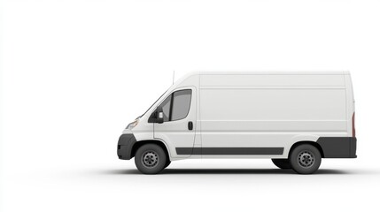 Fototapeta premium Industrial van isolated on a plain white background, leaving space for customizable text or logos.