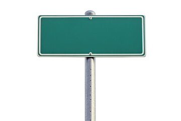 Blank road sign mounted on a pole