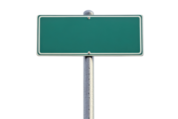 Blank road sign mounted on a pole