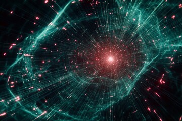 Naklejka premium Spectacular futuristic particle background in 3D.