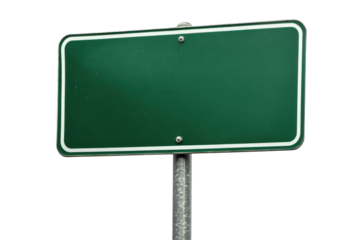 Blank road sign mounted on a pole