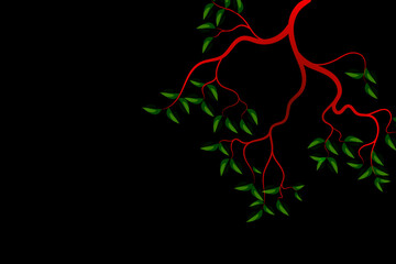 Tree branch in back background