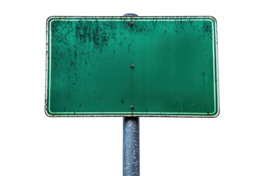 Blank road sign mounted on a pole