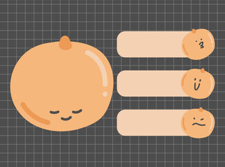 Colorful sticky note with cute food illustration set