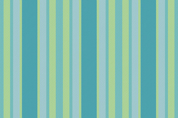 Obraz premium Figure lines vertical background, newborn pattern vector texture. Realistic textile stripe seamless fabric in cyan and yellow colors.