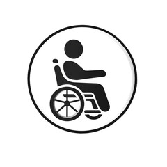 Fototapeta premium Symbol, sign of a person in a wheelchair on a transparent background