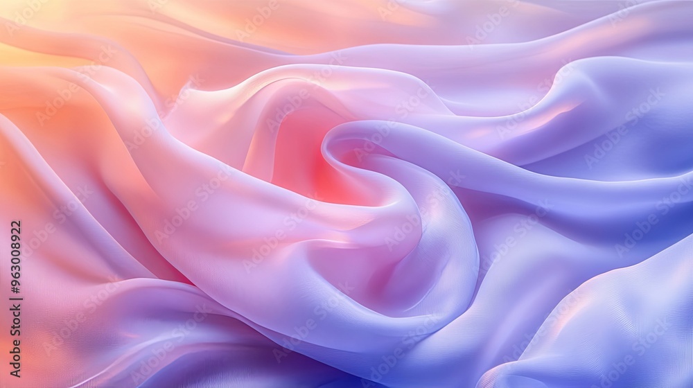 Poster Abstract Draped Fabric in Soft Pastel Colors