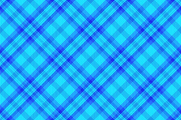 Fibre textile vector texture, gingham seamless fabric tartan. Pure pattern plaid check background in bright and cyan colors.