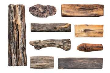 Fototapeta premium wooden pieces with various shapes and textures