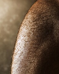 A close up of a hairy arm with a tan color