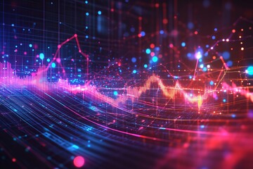 Obraz premium An abstract representation of financial growth with digital graphs and chart