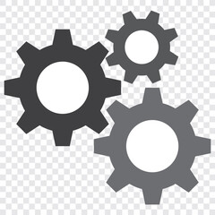 Gear set. Black gear wheel icons on white background - stock vector. EPS 10.