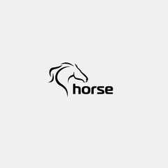 Horse head icon logo flat vector design