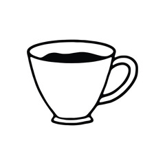 Illustration of a coffee cup filled