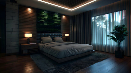 Fototapeta premium Modern Home Interior Design Bedroom Sty