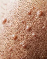Fototapeta premium A close up of a hairy arm with bumps on the skin