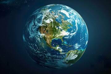 A globe of the earth with the continents of North America and South America,
