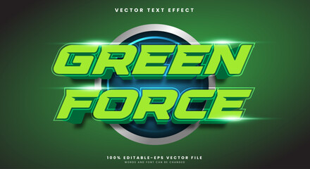 Green force 3D editable text effect template